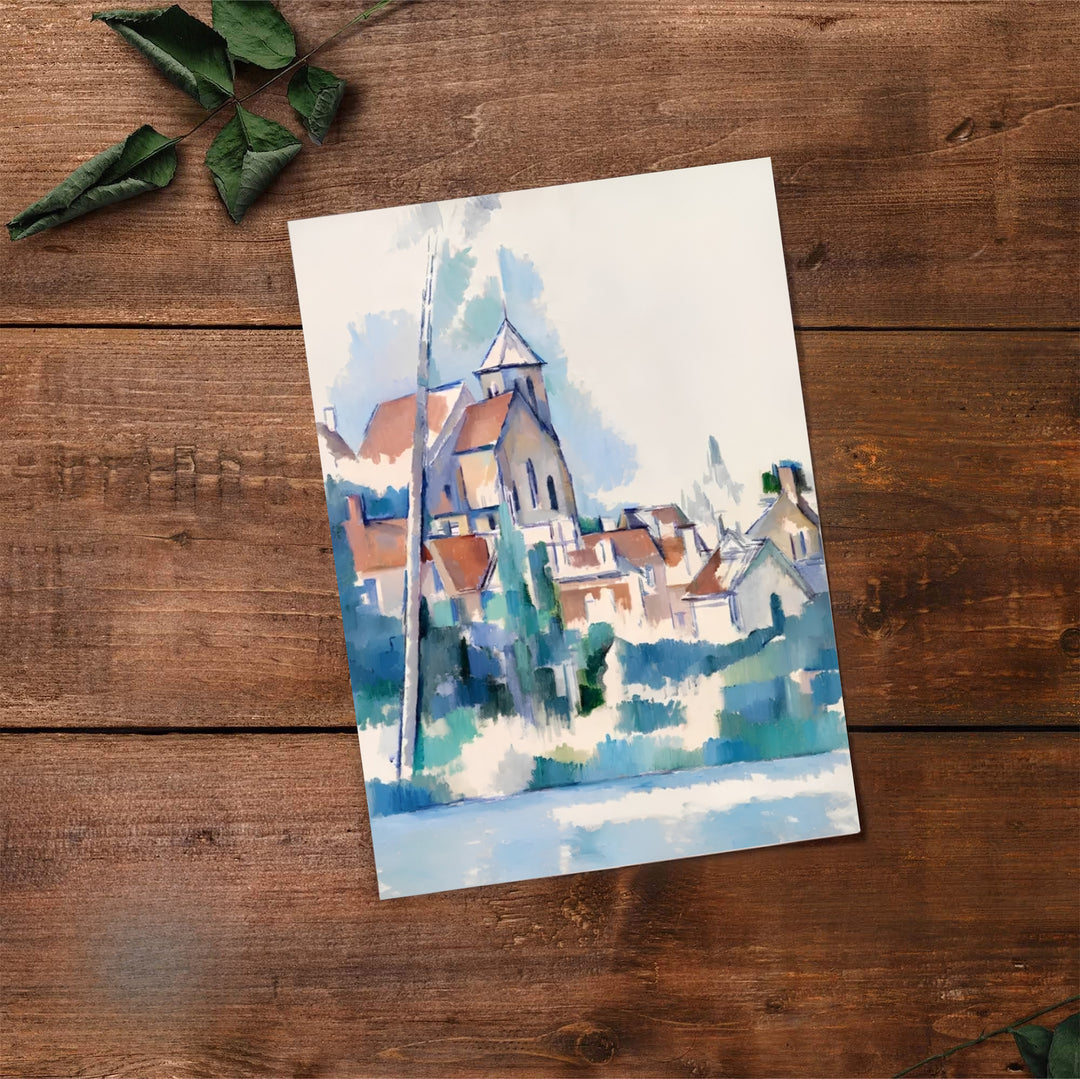 Classical art print of Paul Cezanne Church At Montigny Sur Loing 1898 showing a village church nestled by water in France. Select premium framed wall art, unframed paper prints, and stretched canvas decor options at MapYourDreams for an eye-catching focal point in your hall.