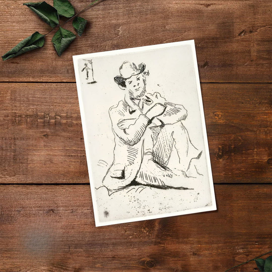 Elegant living room wall art print of Paul Cezanne Guillaumin With Hanged Man 1873 displaying raw ink lines in Auvers-sur-Oise France. MapYourDreams features custom framed prints, unframed paper wall decor, and gallery canvas options for refined home wall layouts.