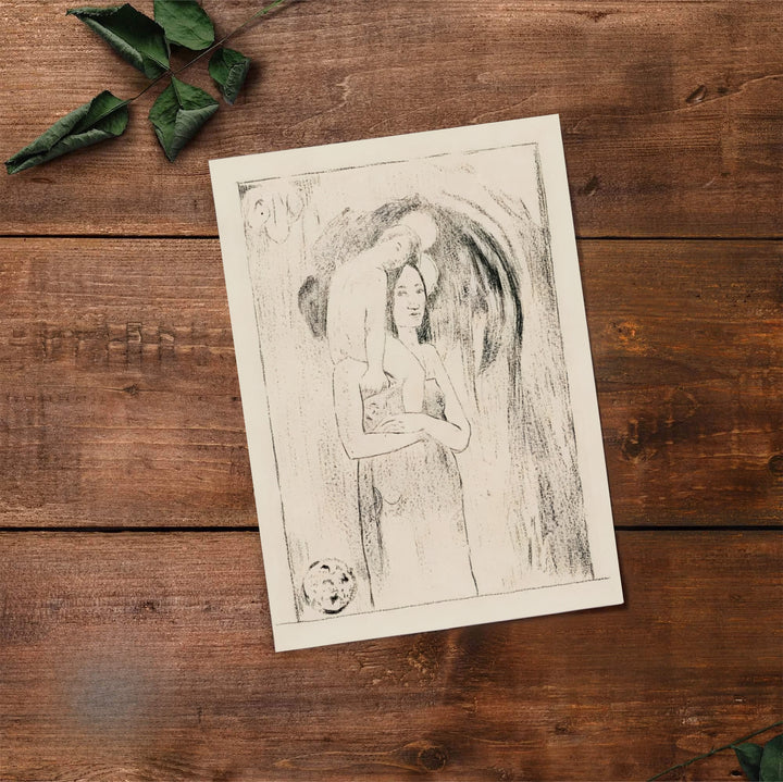 Classic French impressionism wall art print of Paul Gauguin Hail Mary Ia Orana Maria 1895 showing Tahitian mother created in Tahiti, French Polynesia. Select premium framed wall art, unframed paper prints, and stretched canvas decor options at MapYourDreams for an eye-catching focal point.