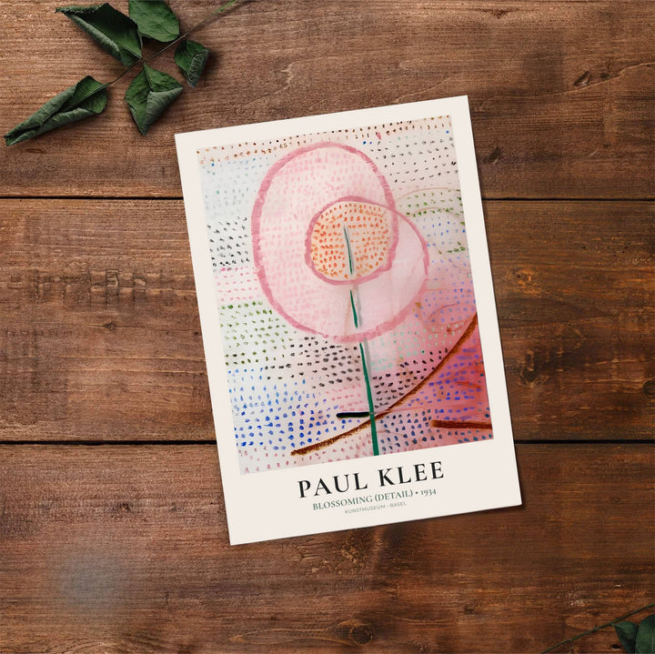Designed to elevate contemporary home decor with an intellectual edge, this Kunstmuseum Basel-inspired Paul Klee Blossoming Detail (Blühend) 1934 decor piece pairs cream parchment tones with delicate pink and green floral accents. Offered by MapYourDreams, this artwork is available in flexible options including unframed paper, custom wooden frames, and gallery canvas wraps.