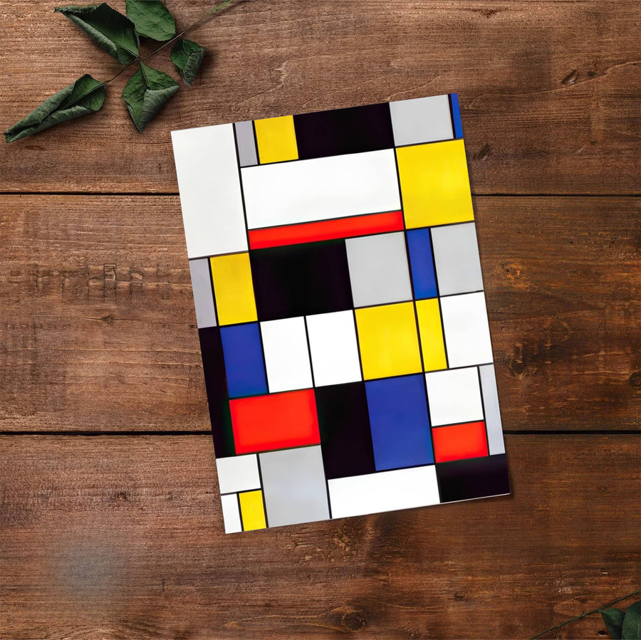 The subtle luminosity and clean graphic contrast in this Piet Mondrian Composition A abstract portrayal offer a captivating visual focal point for living rooms, dining areas, and studies. Available via MapYourDreams, this wall decor comes in versatile formats, including unframed archival posters, custom picture frames, and stretched canvas wraps designed to enhance your home decor.