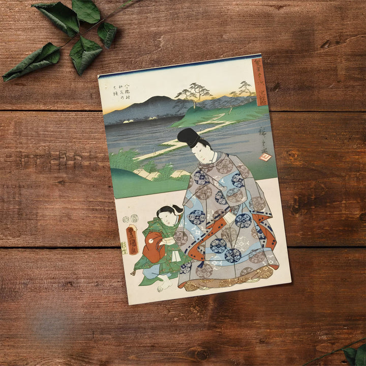 Japandi historic Japanese canvas print showcasing Chiryu Yatsuhashi vintage artwork by artist Utagawa Kunisada and Utagawa Hiroshige at Chiryu Post Station and Yatsuhashi Bridge. Buy high-definition framed, unframed, and canvas poster prints directly from MapYourDreams.