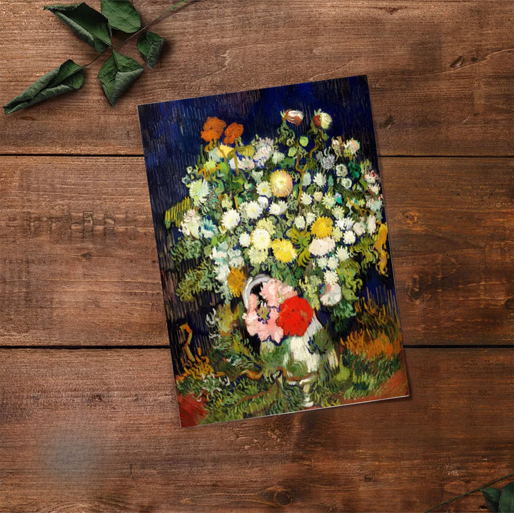 Classical art collector poster print of Vincent van Gogh Vase With Flowers 1890 showing a ceramic jar in Auvers-sur-Oise France. Select premium framed wall art, unframed paper prints, and stretched canvas decor options at MapYourDreams for an eye-catching focal display.