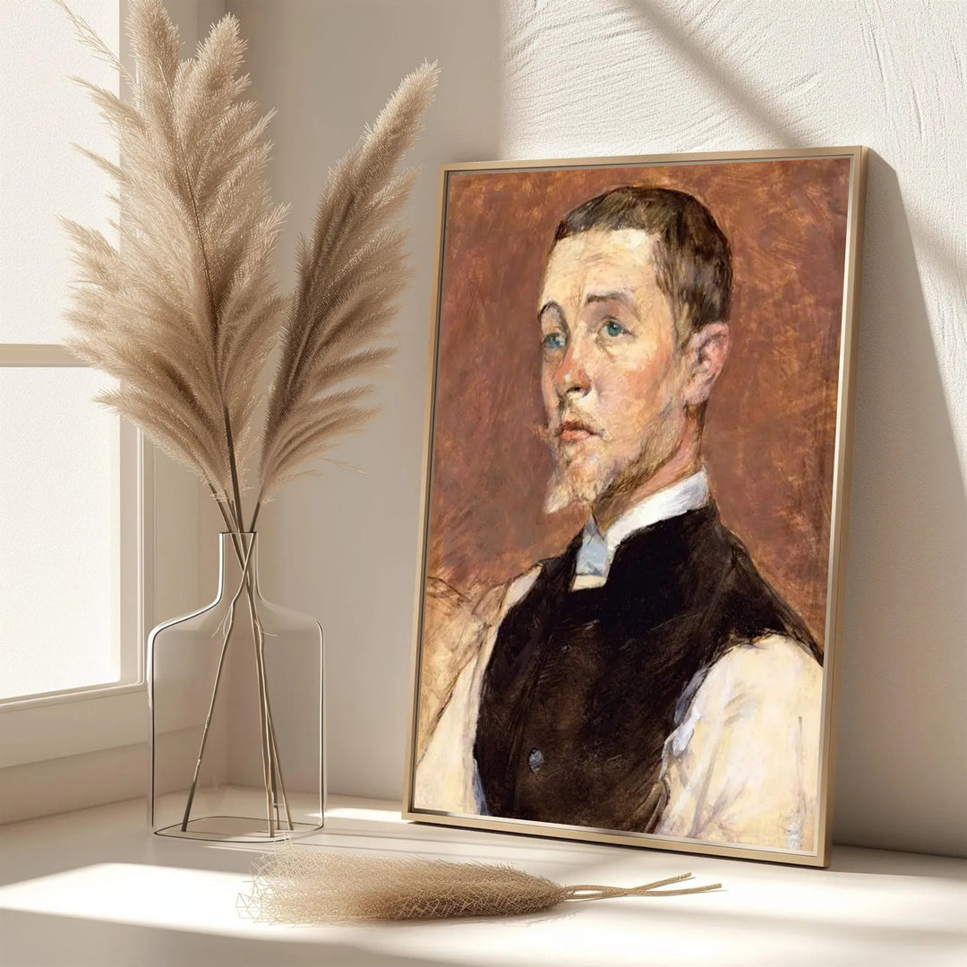Elegant French vintage oil portrait poster depicting René Grenier in Paris, France. MapYourDreams features framed, unframed paper, and canvas print choices for wall art displays.