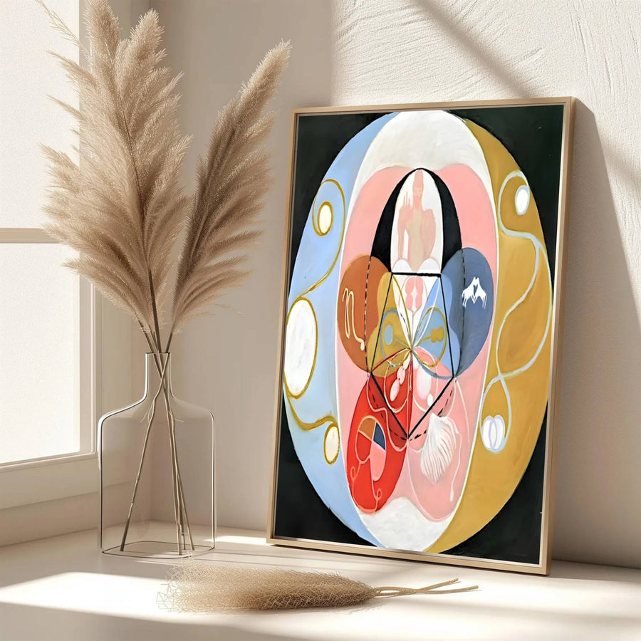 Echoing the sophisticated atmosphere of European design archives and spiritual galleries, this captivating Hilma af Klint Evolution No 14 poster honors the enduring legacy of early modernism&