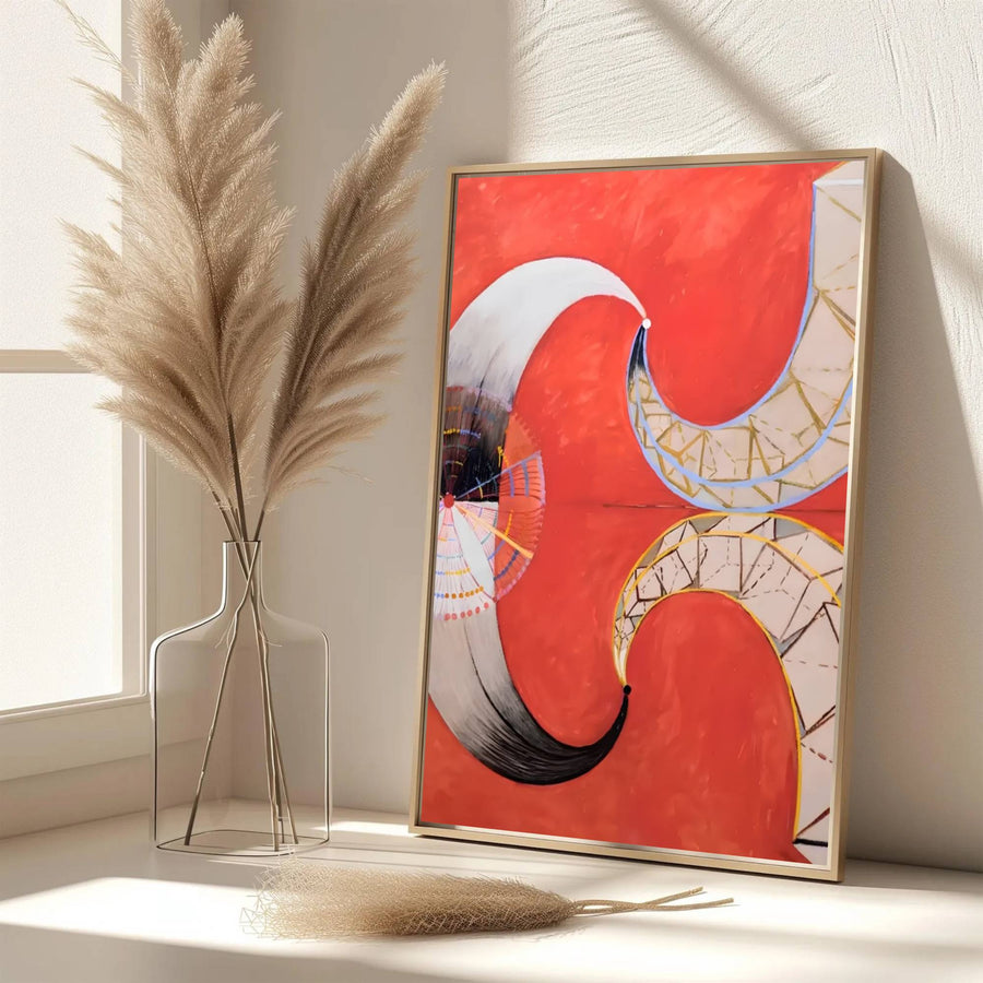 Echoing the sophisticated atmosphere of European design archives and spiritual galleries, this captivating Hilma af Klint Group VII The Moon poster honors the enduring legacy of early modernism&