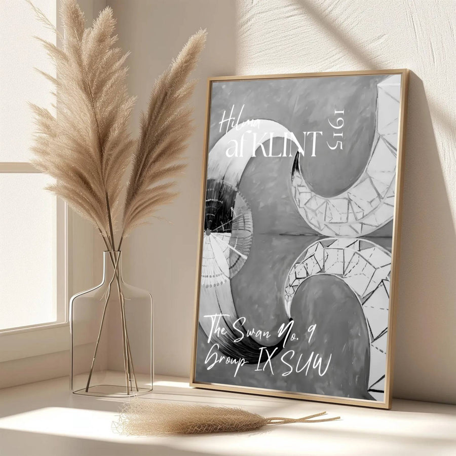 Echoing the sophisticated atmosphere of Swedish design archives and Stockholm galleries, this captivating The Swan No 9 1915 poster by Hilma af Klint honors early modernism&