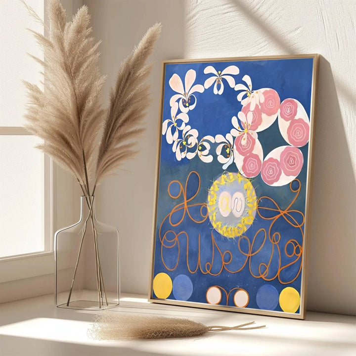 Echoing the sophisticated atmosphere of Swedish design archives and Stockholm galleries, this captivating The Ten Largest No 1 Childhood 1907 poster by Hilma af Klint honors early modernism&