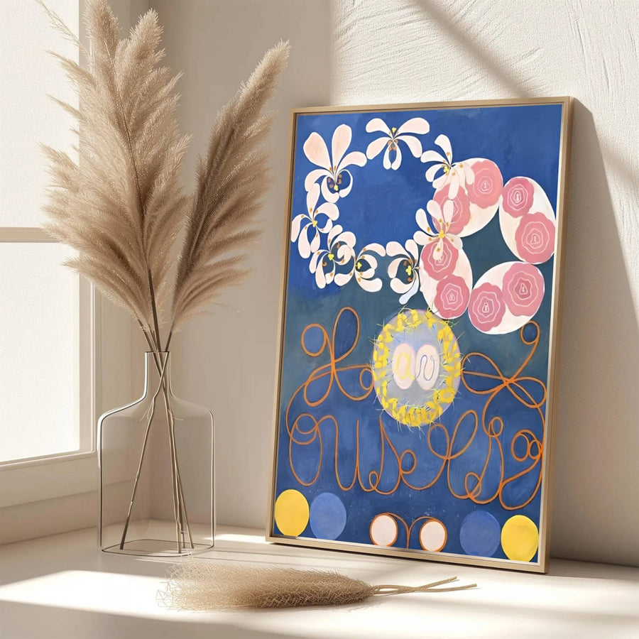 Echoing the sophisticated atmosphere of Swedish design archives and Stockholm galleries, this captivating The Ten Largest No 1 Childhood 1907 poster by Hilma af Klint honors early modernism&