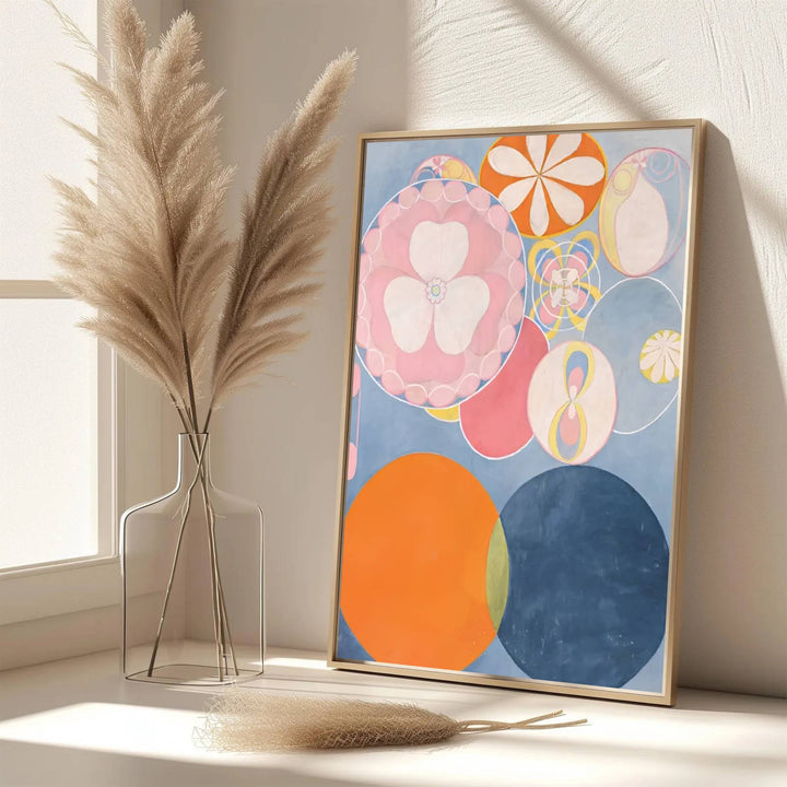 Echoing the sophisticated atmosphere of Swedish design archives and Stockholm galleries, this captivating The Ten Largest No 3 Youth 1907 poster by Hilma af Klint honors early modernism&