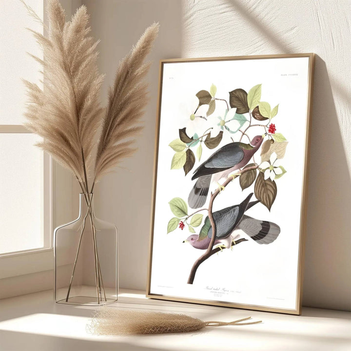 Echoing the sophisticated atmosphere of global design archives and scientific galleries, this captivating Band-Tailed Pigeon 1838 print honors wildlife illustration&