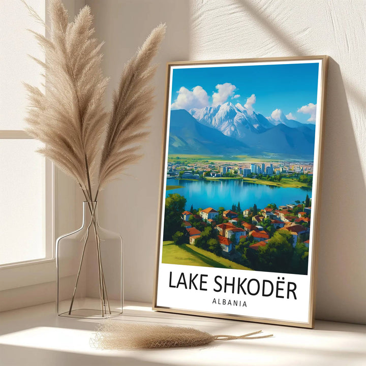 Eye-catching natural landscape artwork celebrating Lake Shkodër Albania, printed on premium archival stock with long-lasting ink retention. Available from MapYourDreams as an unframed paper poster, custom-framed print, or gallery-wrapped canvas.