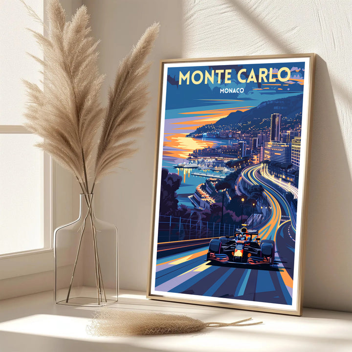 Monte Carlo Grand Prix Travel Poster | Monaco Racing Wall Art