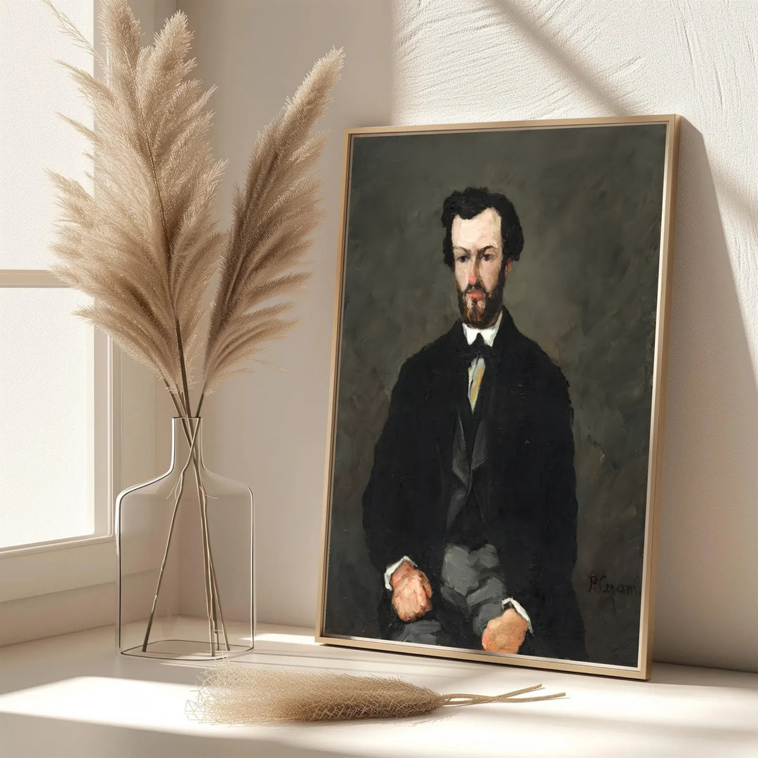 Elegant living room wall art print of Paul Cezanne Antony Valabregue 1866 displaying detailed facial features in Aix-en-Provence France. MapYourDreams features custom framed prints, unframed paper wall decor, and gallery canvas options for refined home wall layouts.