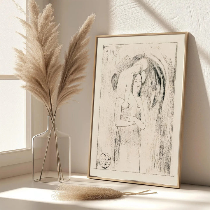 Elegant lounge wall art print of Paul Gauguin Hail Mary Ia Orana Maria 1895 displaying original 1895 graphic art from Tahiti, French Polynesia. MapYourDreams features custom framed prints, unframed paper wall decor, and gallery canvas options for refined home wall layouts.