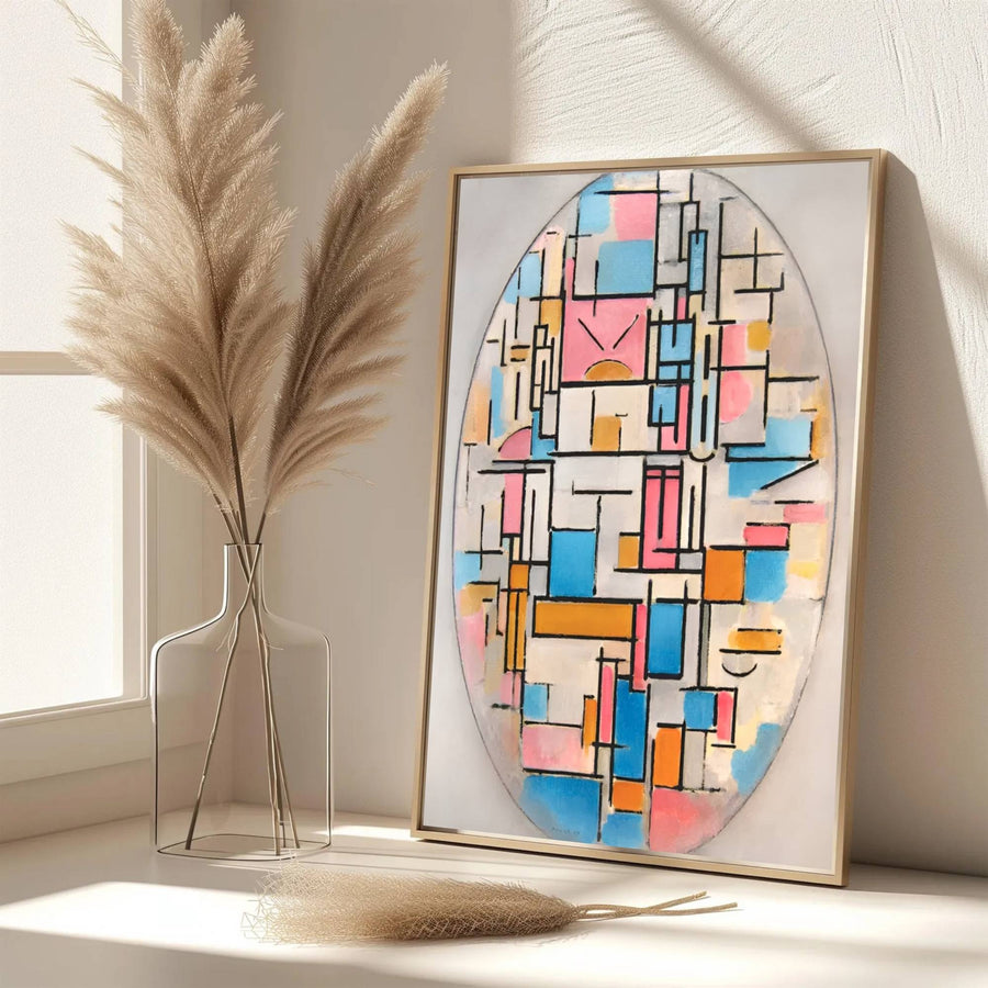 Bringing the sophisticated atmosphere of European galleries straight to your walls, this 1914 Piet Mondrian painting exemplifies the foundational genius of modern abstraction. MapYourDreams provides this art piece in flexible presentation styles, featuring classic unframed paper, bespoke frame selections, and gallery-wrapped canvas options.