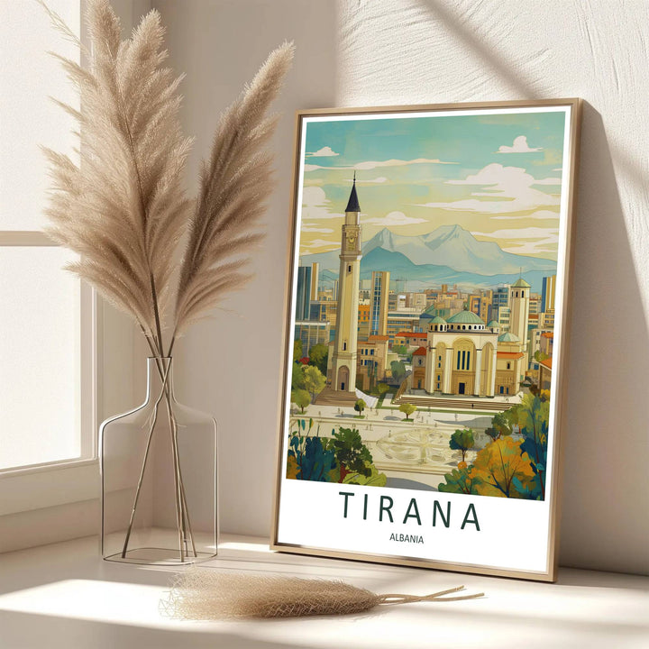 Eye-catching architectural landmark artwork celebrating Tirana Orthodox Cathedral Albania, printed on premium archival stock with long-lasting ink retention over time. Available from MapYourDreams as an unframed paper poster, custom-framed print, or gallery-wrapped canvas.