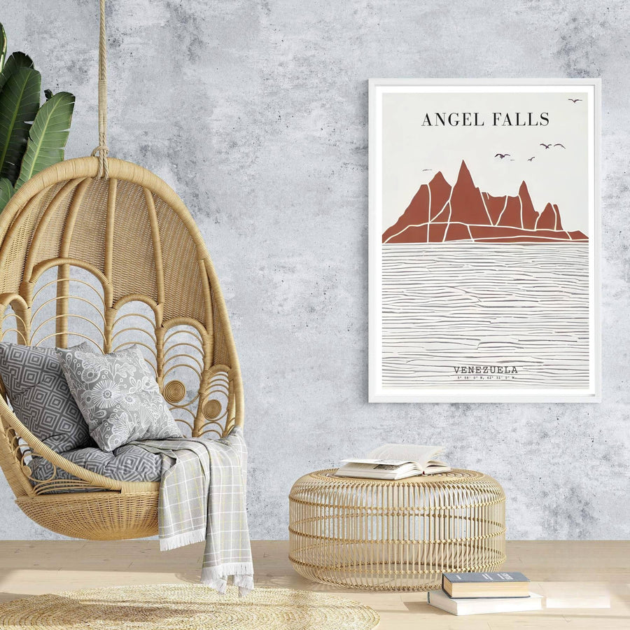 High-quality abstract landscape print bringing warm earth tones, serene water ripples, and modern style into home interiors. An exclusive from MapYourDreams, you can select your preferred style from borderless paper prints, custom wooden framing, or gallery canvas wraps.