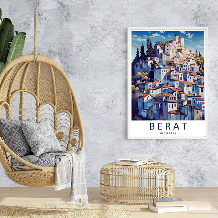 Stylish Albania travel wall art capturing Berat&