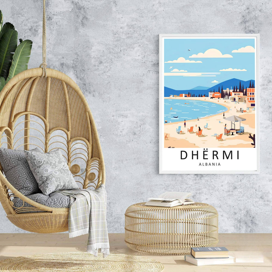 Stylish Albania travel wall art capturing Dhërmi&