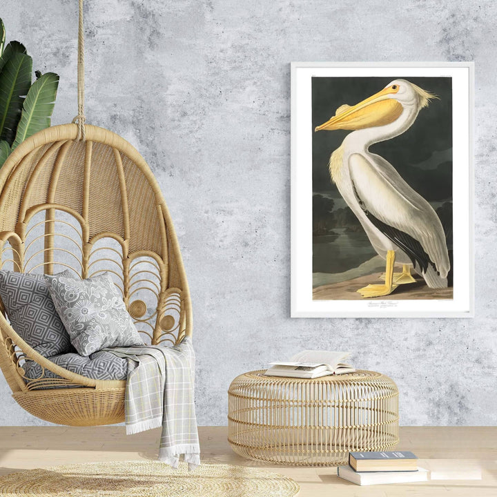 Bringing a touch of classical grace to architectural interiors, this harmonious exhibition piece in the form of an American White Pelican 1838 poster turns natural history drawings into fine art. Offered by MapYourDreams, you can personalize your layout using unframed paper art print styles, elegant framed setups, or textured gallery canvas wraps.