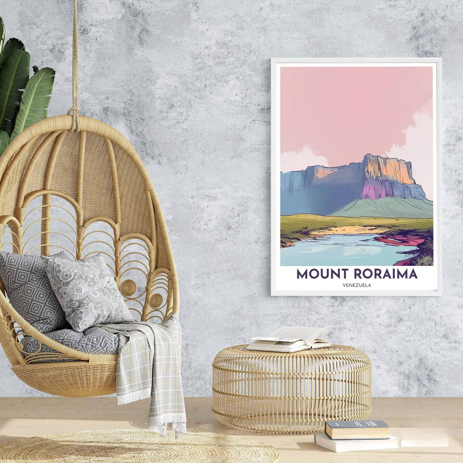 High-quality landscape print bringing minimalist line art, soft color harmony, and mountain tranquility into home interiors. An exclusive from MapYourDreams, you can select your preferred style from borderless paper prints, custom wooden framing, or gallery canvas wraps.