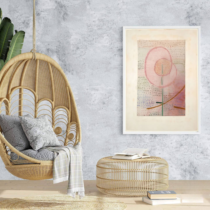Bringing a touch of avant-garde grace to architectural interiors, this harmonious Paul Klee Blossoming (Blühend) 1934 wall decor turns organic plant studies into high-end wall art. Offered by MapYourDreams, this artwork is available in flexible options including unframed paper, custom wooden frames, and gallery canvas wraps.