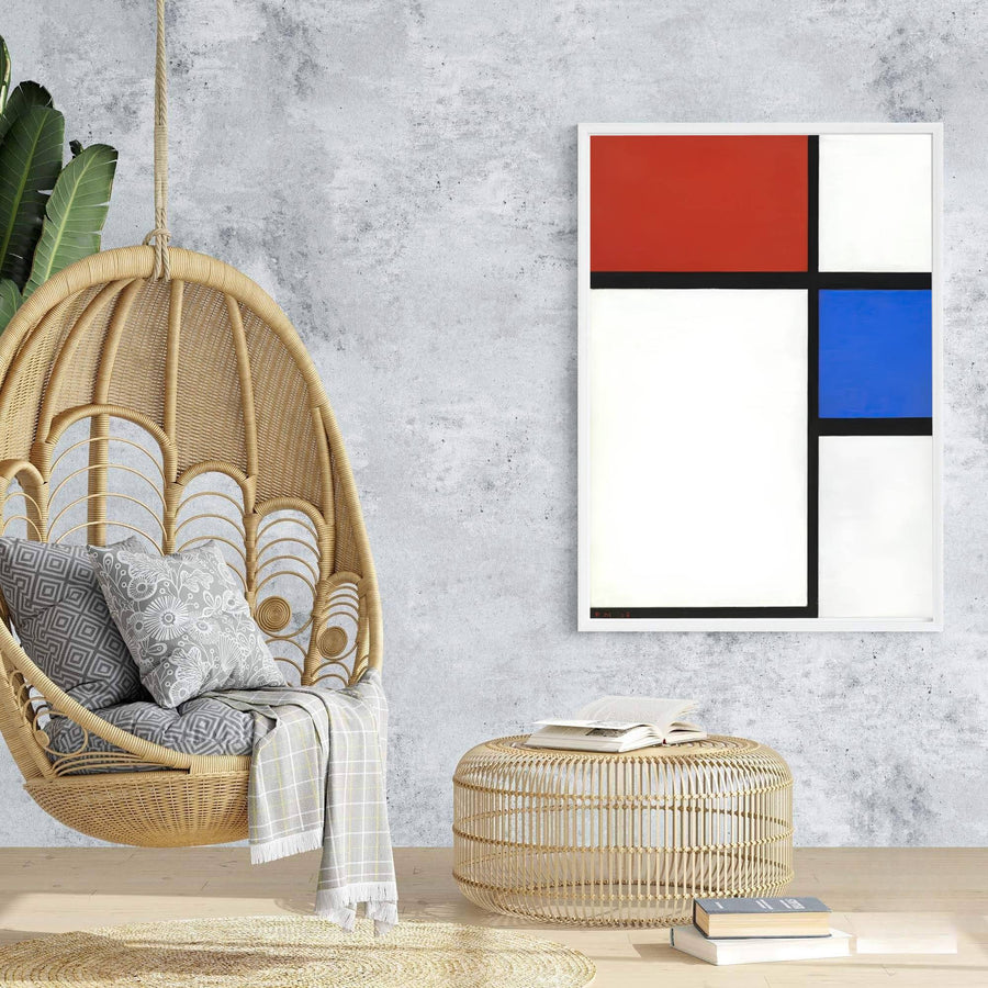 Composition No II With Red And Blue 1929 Art Print Piet Mondrian, Minimalist Wall Art