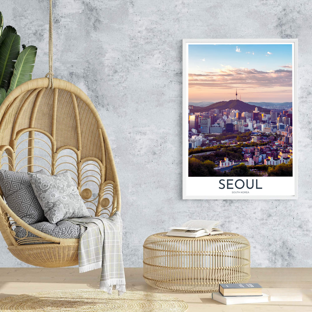 High-definition city photography print illustrating Seoul South Korea&