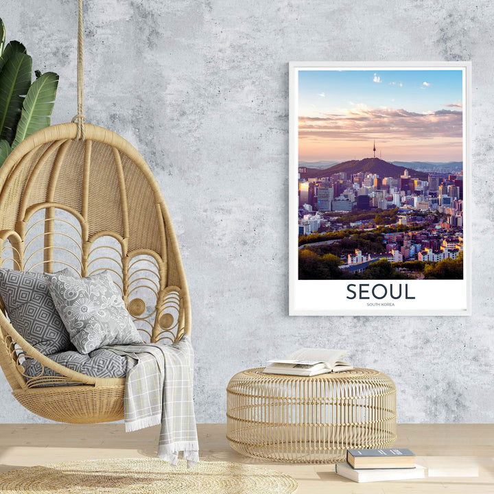 High-definition city photography print illustrating Seoul South Korea&