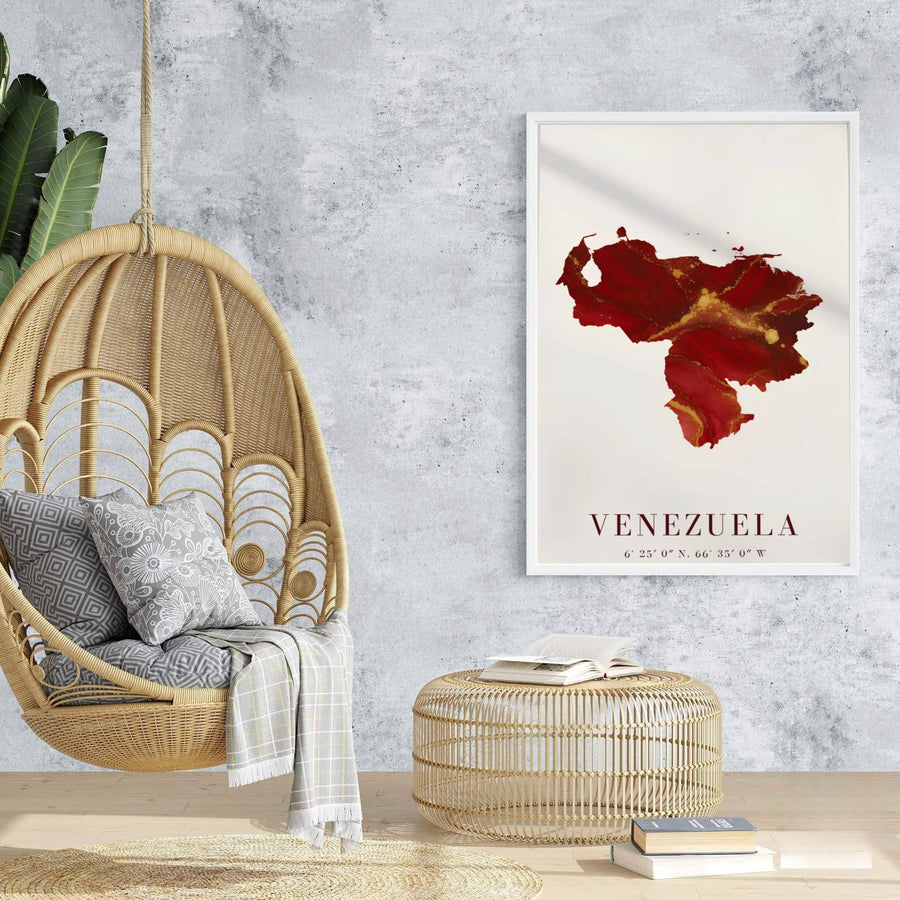 High-quality abstract map print bringing metallic elegance, organic fluid texture, and geographic pride into home interiors. An exclusive from MapYourDreams, you can select your preferred style from borderless paper prints, custom wooden framing, or gallery canvas wraps.