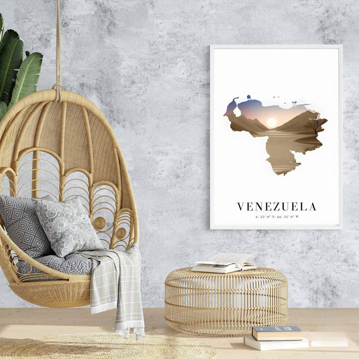 High-quality landscape print bringing desert warmth, sunset tranquility, and geographic pride into home interiors. An exclusive from MapYourDreams, you can select your preferred style from borderless paper prints, custom wooden framing, or gallery canvas wraps.