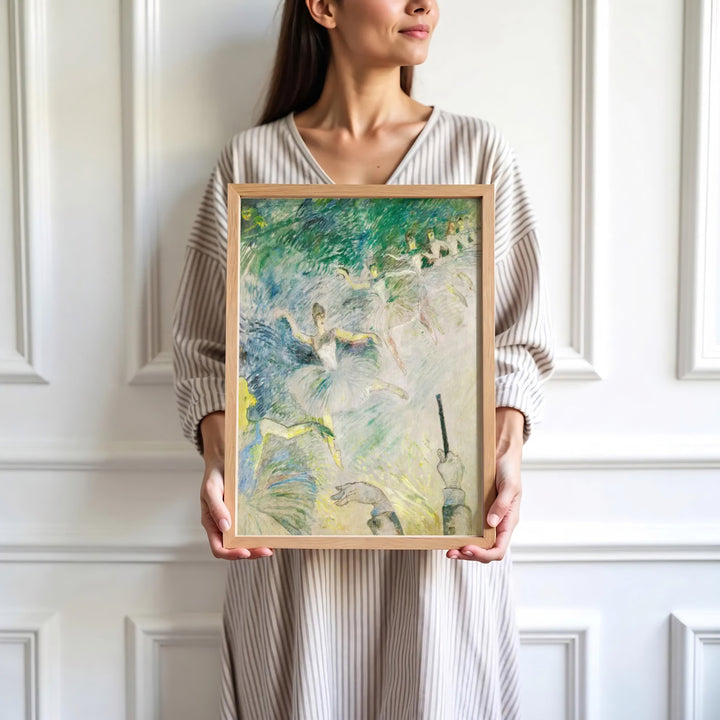 High-definition fine art reproduction of Ballet Dancers, Henri de Toulouse-Lautrec set in a historic theater venue in Paris, France. Order custom framed wall art, unframed poster prints, and stretched gallery canvas options directly at MapYourDreams for your home display.