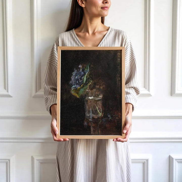 High-definition fine art reproduction of Bouquet Of Violets In A Vase (1882), Henri de Toulouse-Lautrec set in an art workshop in Paris, France. Order custom framed wall art, unframed poster prints, and stretched gallery canvas options directly at MapYourDreams for display.