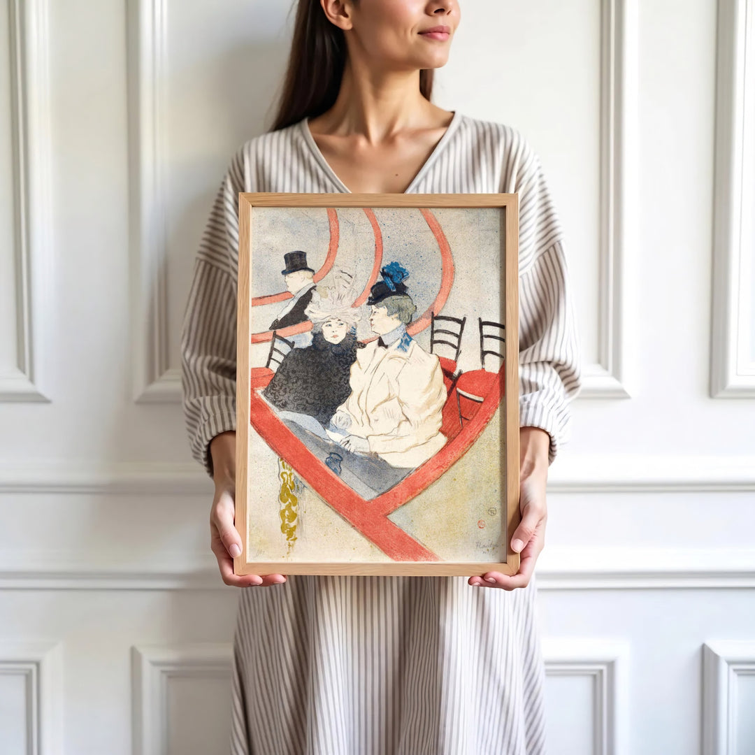 High-definition fine art reproduction of Box In The Grand Tier (1897), Henri de Toulouse-Lautrec set inside Théâtre des Variétés in Paris, France. Order custom framed wall art, unframed poster prints, and stretched gallery canvas options directly at MapYourDreams for display.