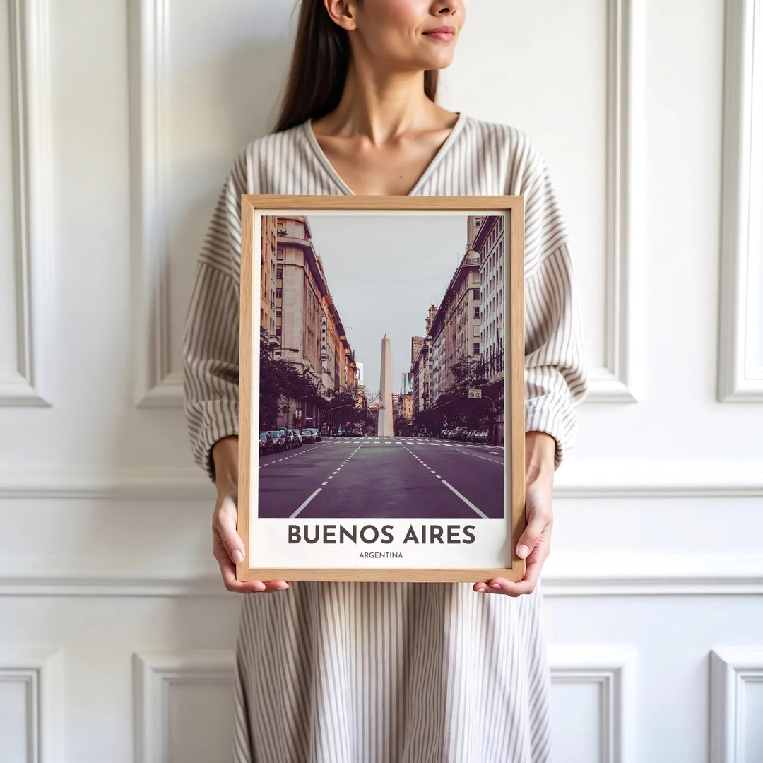 Sepia toned cityscape photo wall print celebrating the historic streets, tree-lined avenues, and monuments of central Argentina. Skillfully produced by MapYourDreams, this artwork is provided in multiple formats including unframed paper stock, custom frames, or stretched canvas wraps.