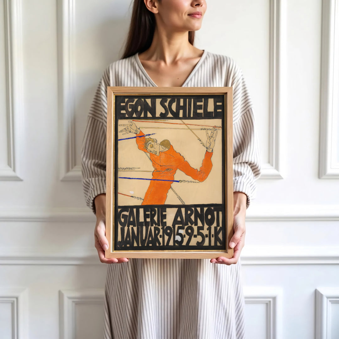 High-definition museum exhibition print of Egon Schiele Galerie Arnot 1915 at Galerie Arnot Vienna displaying refined graphic advertising style. Order custom framed wall art, unframed poster prints, and stretched gallery canvas formats directly at MapYourDreams store for wall transformations.