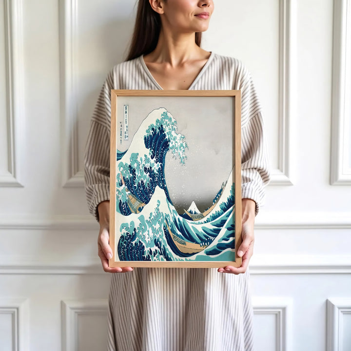 High-definition Japanese Ukiyo-e ocean print of Hokusai Great Wave artwork by artist Katsushika Hokusai referencing Sagami Bay off Kanagawa. Order custom framed, unframed, and canvas print options at MapYourDreams.