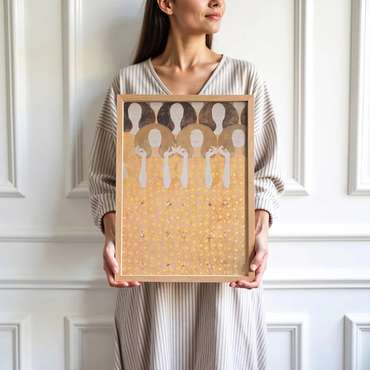 High-definition historical mural print of Gustav Klimt Beethoven Frieze Secession Building Vienna 1902 portraying Secession Building masterpieces from Vienna, Austria. Order custom framed wall art, unframed poster prints, and stretched gallery canvas formats directly at MapYourDreams.