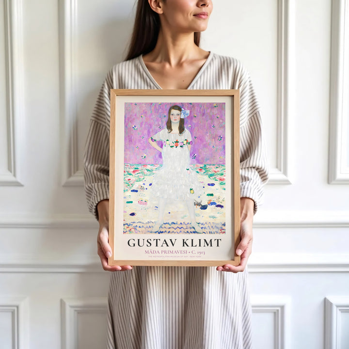 High-definition historical portrait poster of Gustav Klimt Mada Primavesi 1913 portraying European masterworks from The Metropolitan Museum of Art in New York. Order custom framed wall art, unframed poster prints, and stretched gallery canvas formats directly at MapYourDreams store.