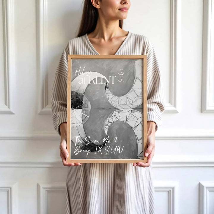 Highlighting gentle textural contrasts and a deeply calming spiritual palette from Stockholm exhibition archives, this historic The Swan No 9 1915 print by Hilma af Klint adds sophistication. Offered by MapYourDreams, this artwork is available in flexible options including unframed paper, custom wooden frames, and gallery canvas wraps.