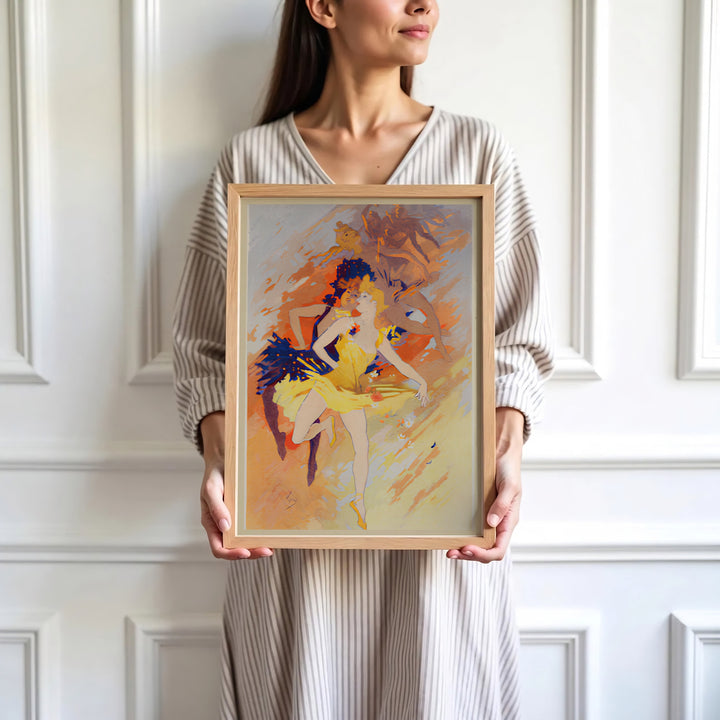 High-definition French fine art poster La Danse by artist Jules Chéret referencing 1891 dance culture in Paris France. Order custom framed, unframed, and canvas print options at MapYourDreams.