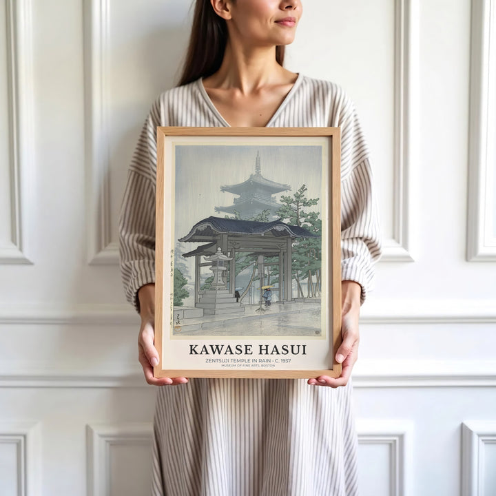 High-definition Japanese landscape print Zentsuji Temple artwork by artist Kawase Hasui referencing Shin-hanga masterworks at Zentsuji Temple. Order custom framed, unframed, and canvas print options at MapYourDreams.
