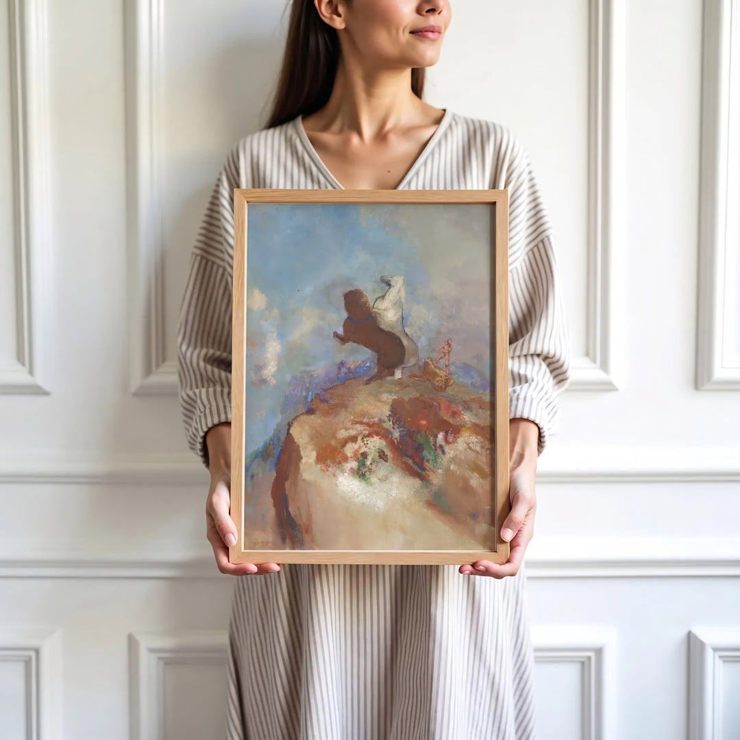 High-definition museum mythological print of Odilon Redon Apollo In His Chariot 1905 at Rijksmuseum Amsterdam displaying refined artistic style. Order custom framed wall art, unframed paper posters, and stretched gallery canvas formats directly at MapYourDreams store for wall transformations.