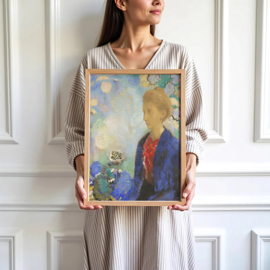 Reflecting the profound artistic evolution of Odilon Redon, this historic portrait of Baronne de Domecy merges realism with deeply evocative, dreamlike symbolism. MapYourDreams invites you to display this piece in your preferred style, offering flexible options such as unframed paper prints, custom wooden frames, and gallery canvas wraps.