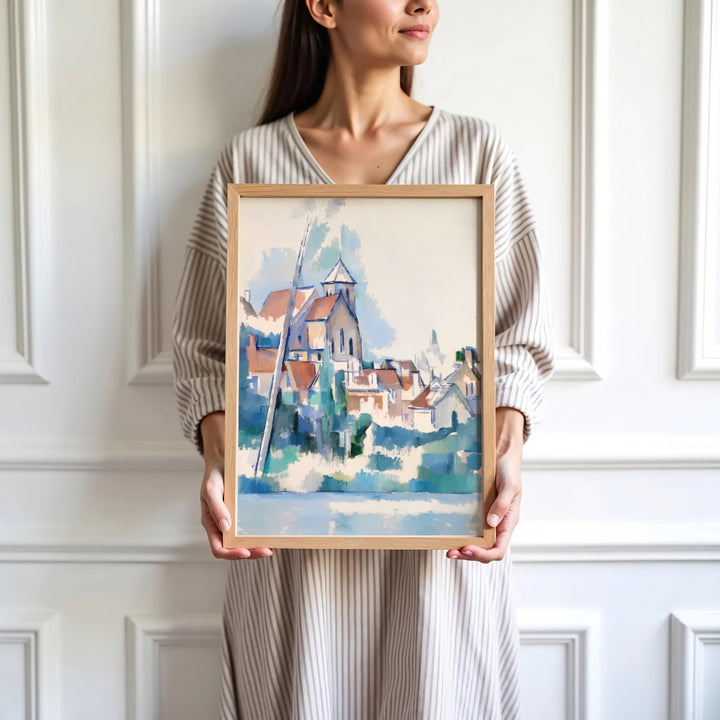 High-definition European landscape print of Paul Cezanne Church At Montigny Sur Loing 1898 portraying the Loing River in France. Order custom framed wall art, unframed poster prints, and stretched gallery canvas formats directly at MapYourDreams.