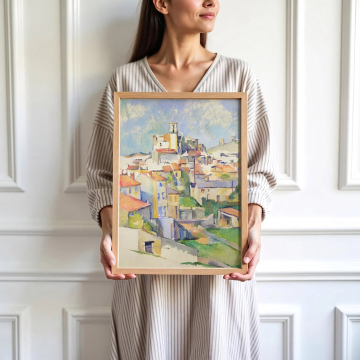 High-definition European landscape print of Paul Cezanne Gardanne 1885 portraying the countryside near Aix-en-Provence in Gardanne France. Order custom framed wall art, unframed poster prints, and stretched gallery canvas formats directly at MapYourDreams.