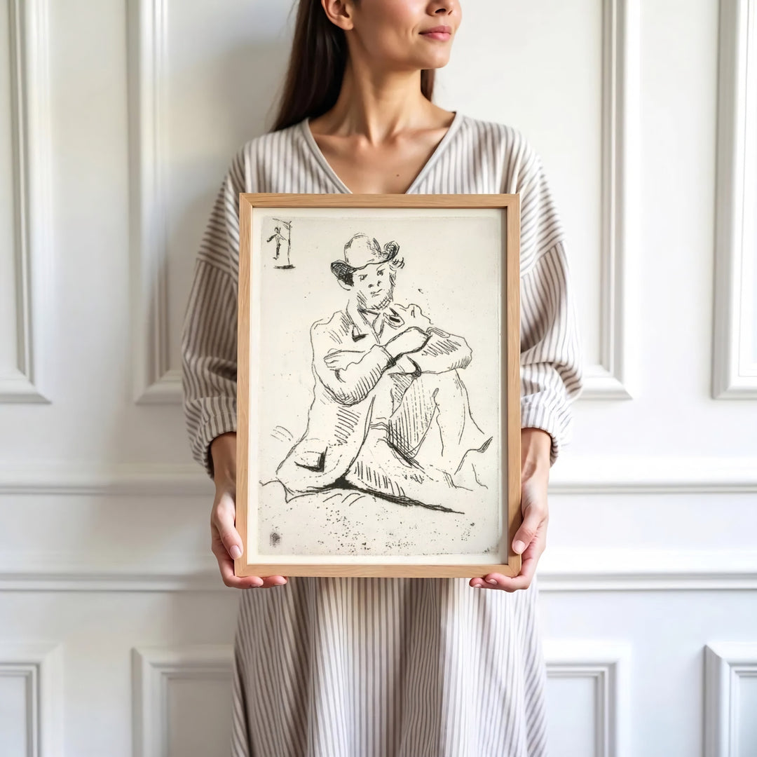High-definition European portrait print of Paul Cezanne Guillaumin With Hanged Man 1873 portraying Armand Guillaumin in Auvers-sur-Oise France. Order custom framed wall art, unframed poster prints, and stretched gallery canvas formats directly at MapYourDreams.