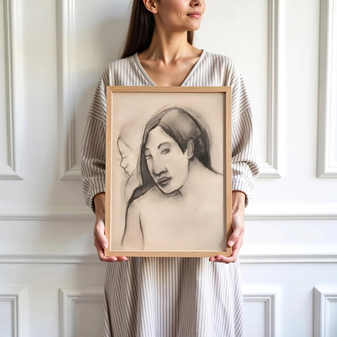 High-definition historical portrait print of Paul Gauguin Heads Of Tahitian Women 1891 portraying rare figure studies in Tahiti, French Polynesia. Order custom framed wall art, unframed poster prints, and stretched gallery canvas formats directly at MapYourDreams.