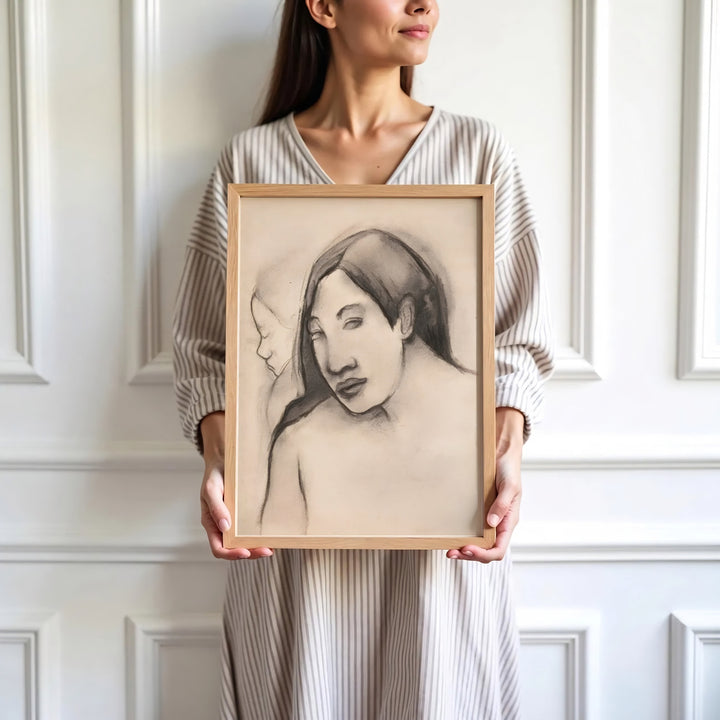 High-definition historical portrait print of Paul Gauguin Heads Of Tahitian Women 1891 portraying rare figure studies in Tahiti, French Polynesia. Order custom framed wall art, unframed poster prints, and stretched gallery canvas formats directly at MapYourDreams.